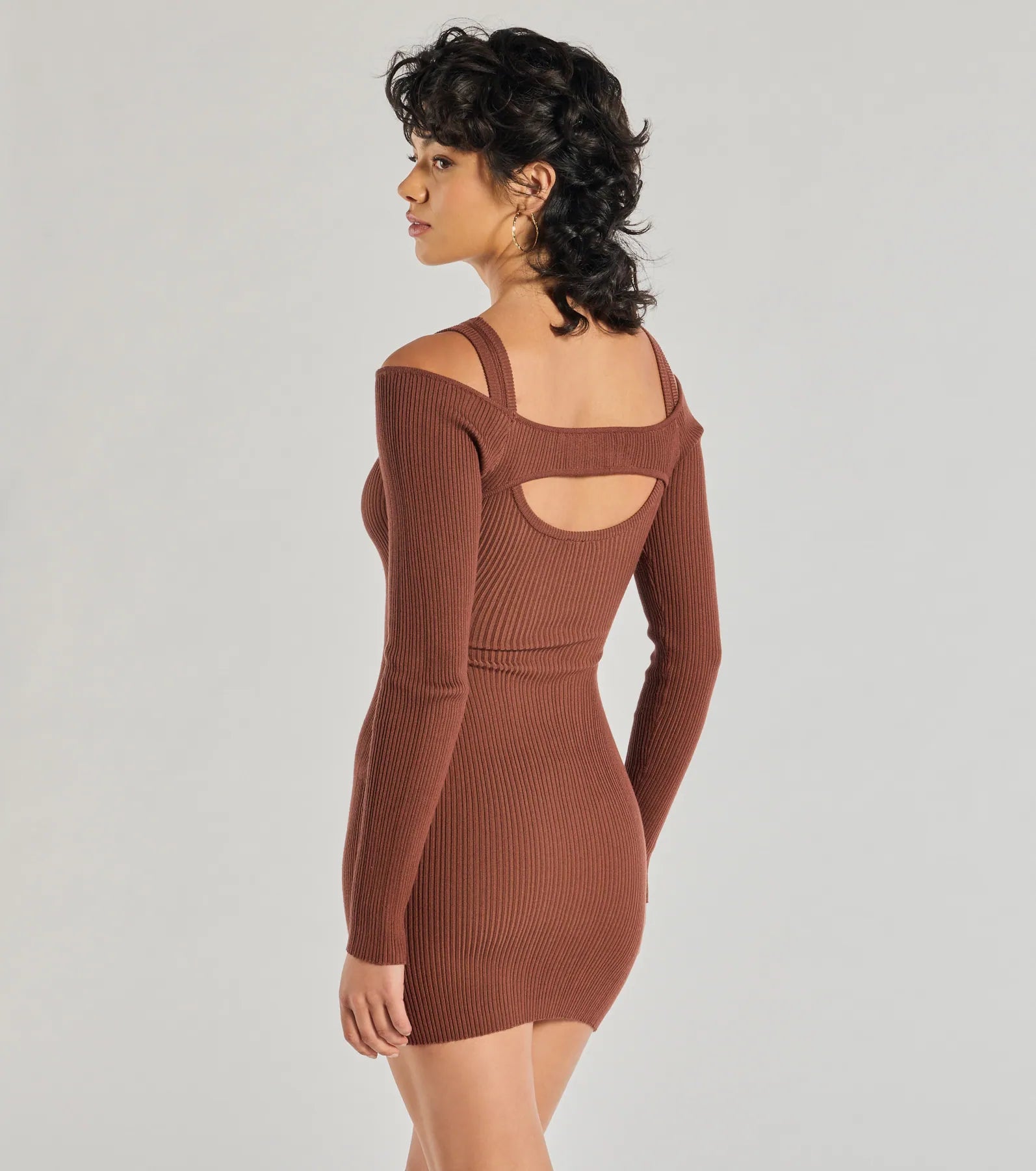 Effortless Vibe Premium Ribbed Knit Dress - Long Sleeve Mini Style