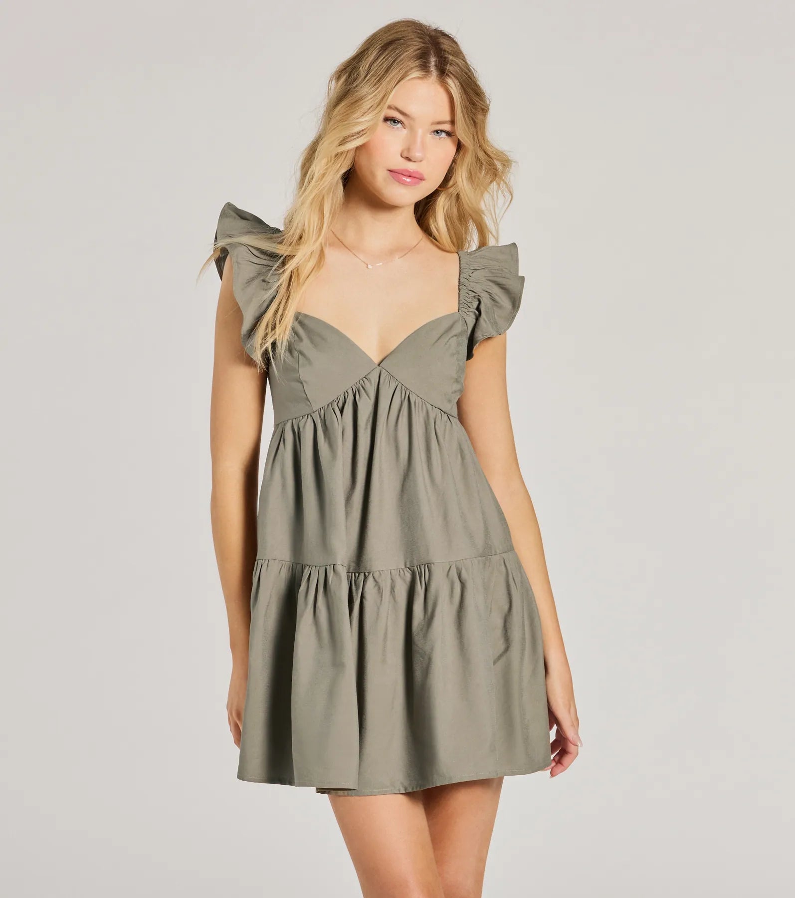 Premium V-Neck Ruffle Babydoll Dress - Ultimate Summer Staple