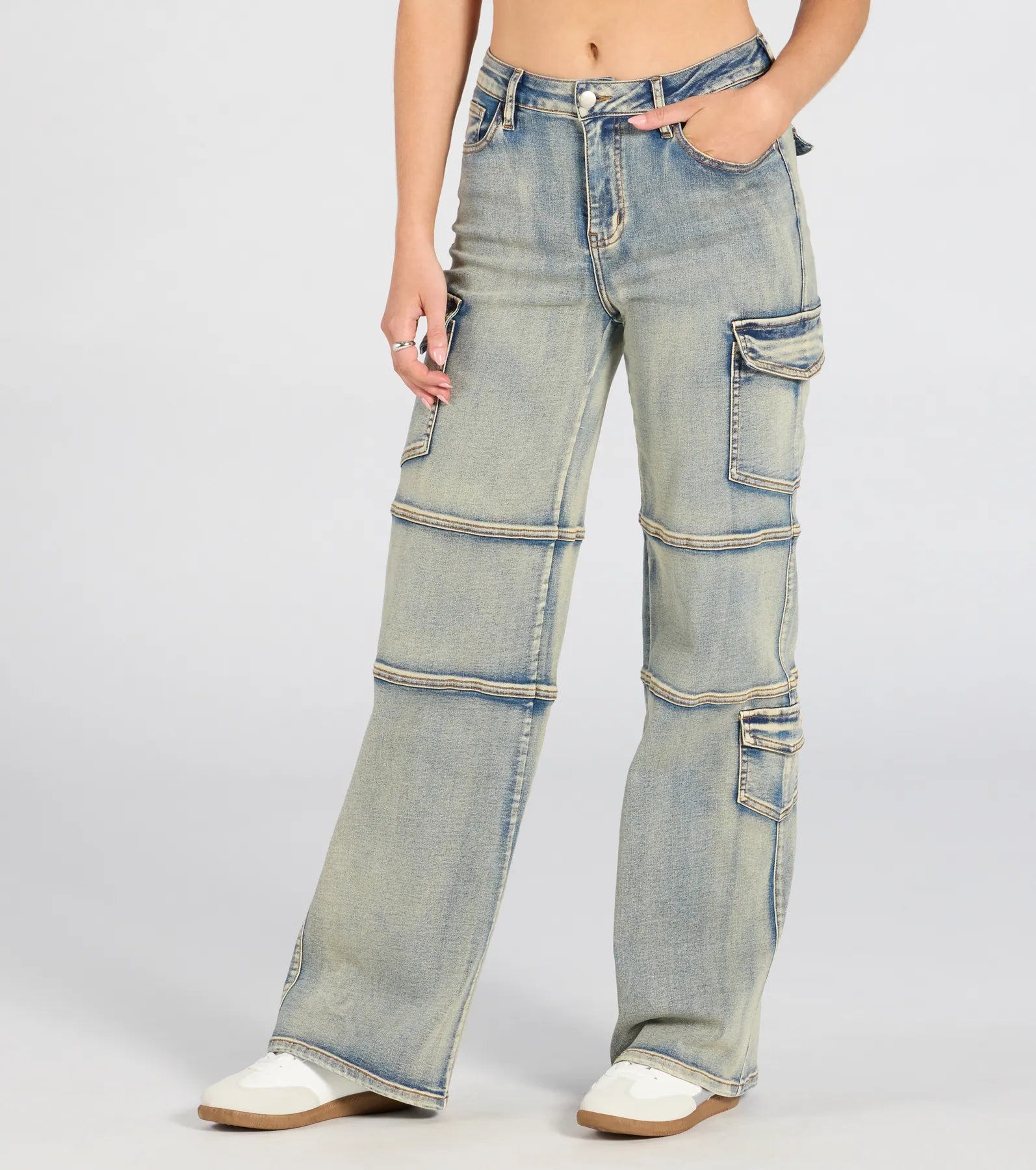 Ultimate Cargo High-Rise Denim Jeans - Chic & Functional