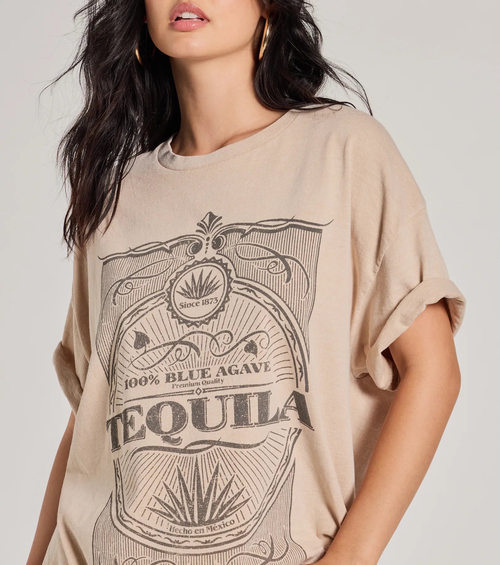 Premium Tequila Time Oversized Graphic Tee - Ultimate Comfort & Style