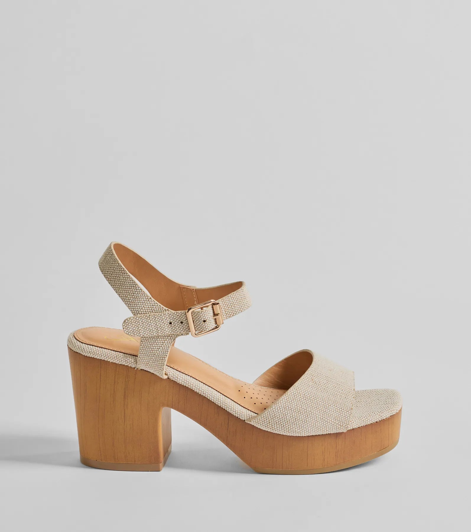 Ultimate Summer Linen Wooden Platform Heels - Step in Style