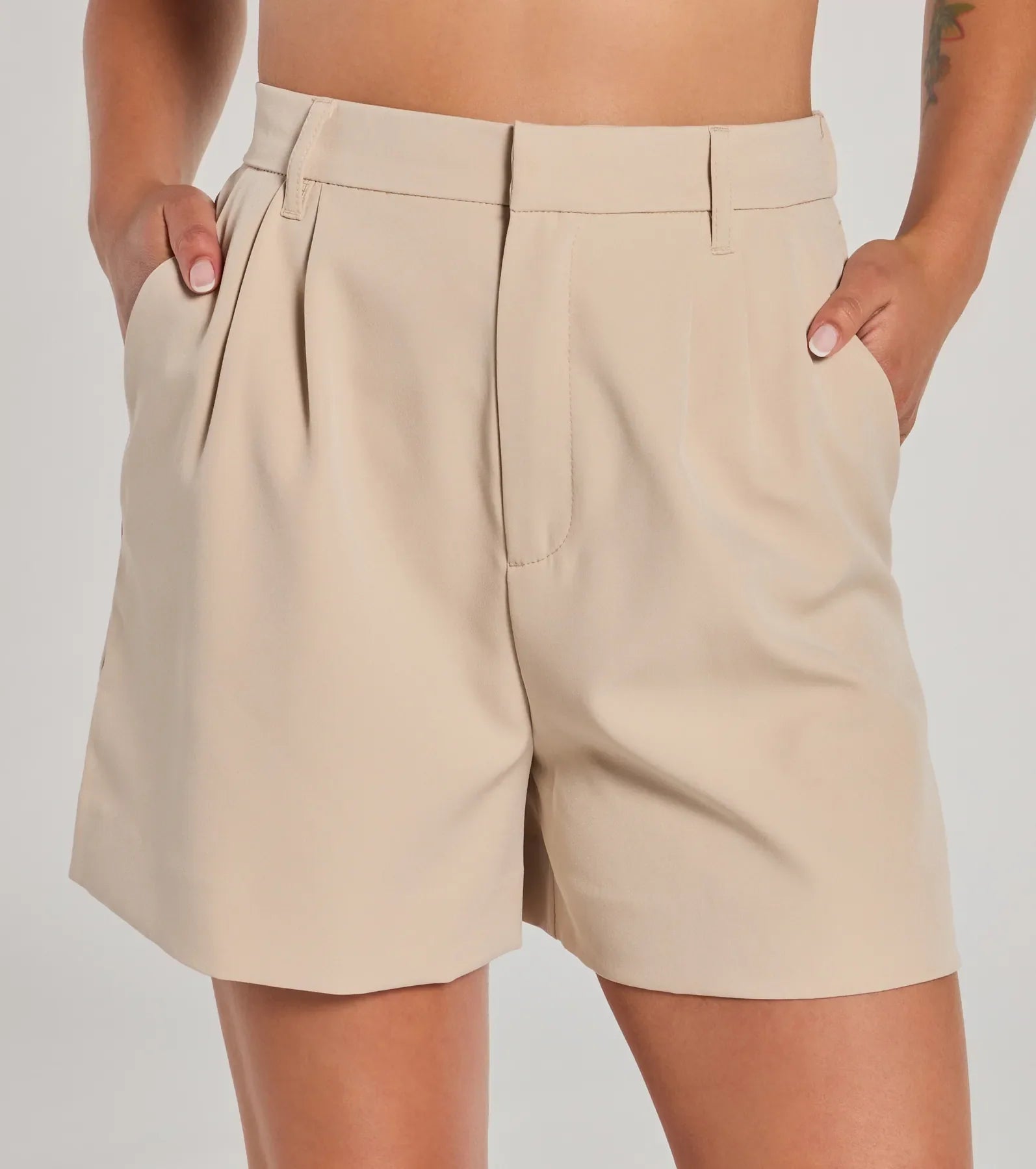 Premium High-Rise Woven Bermuda Shorts - Ultimate Comfort & Style