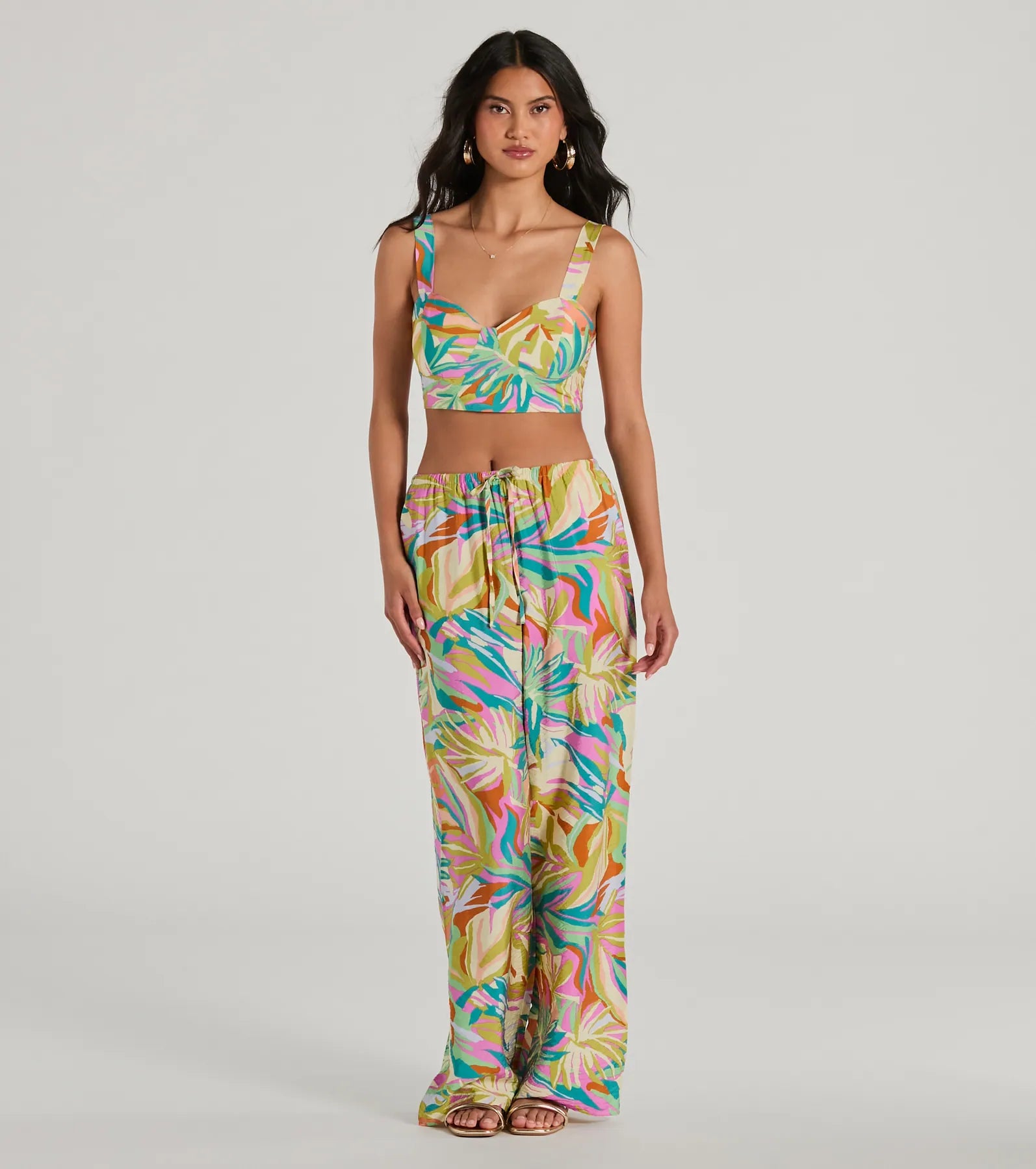 Ultimate Tropical Getaway Sweetheart Crop Top