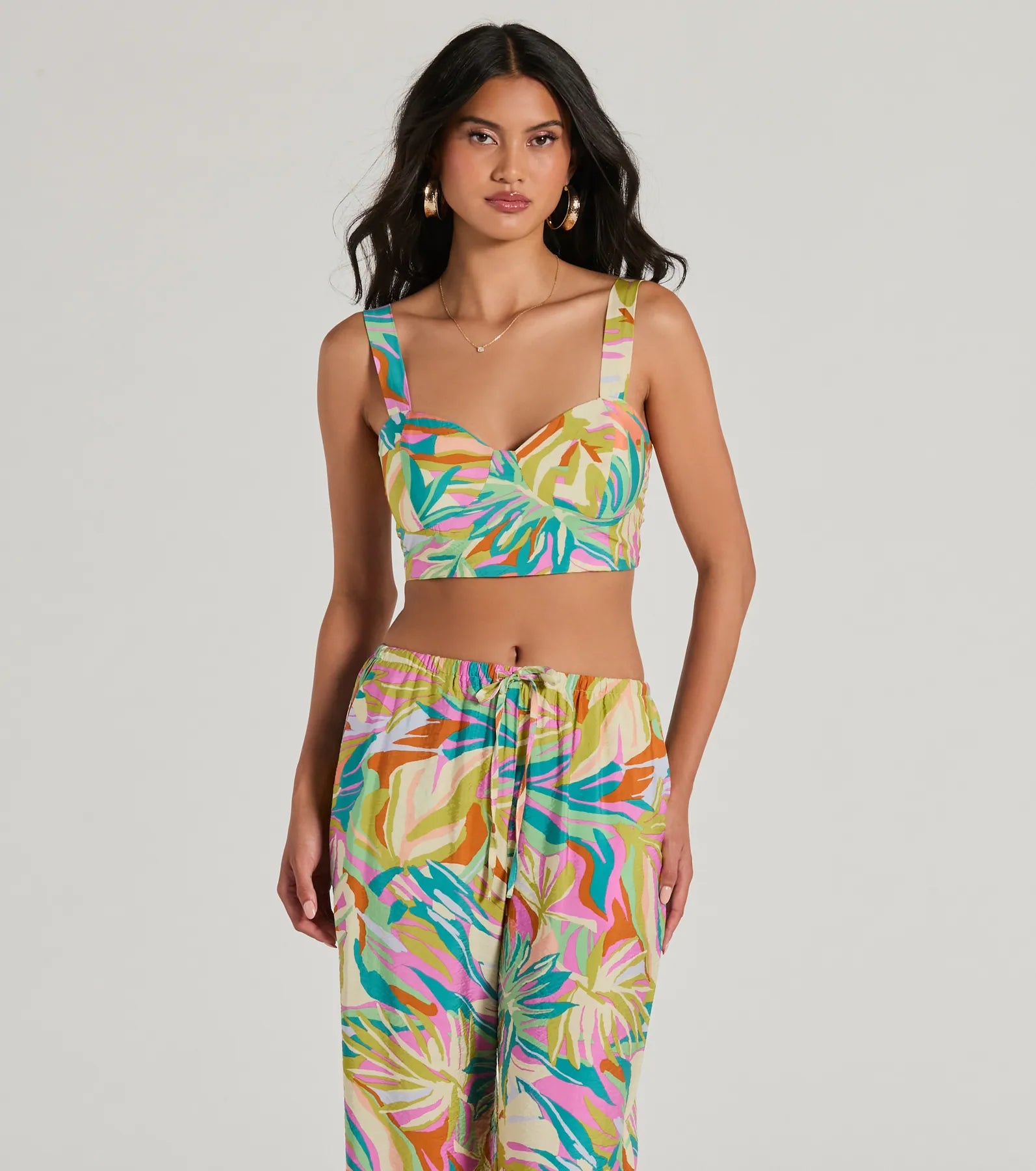 Ultimate Tropical Getaway Sweetheart Crop Top