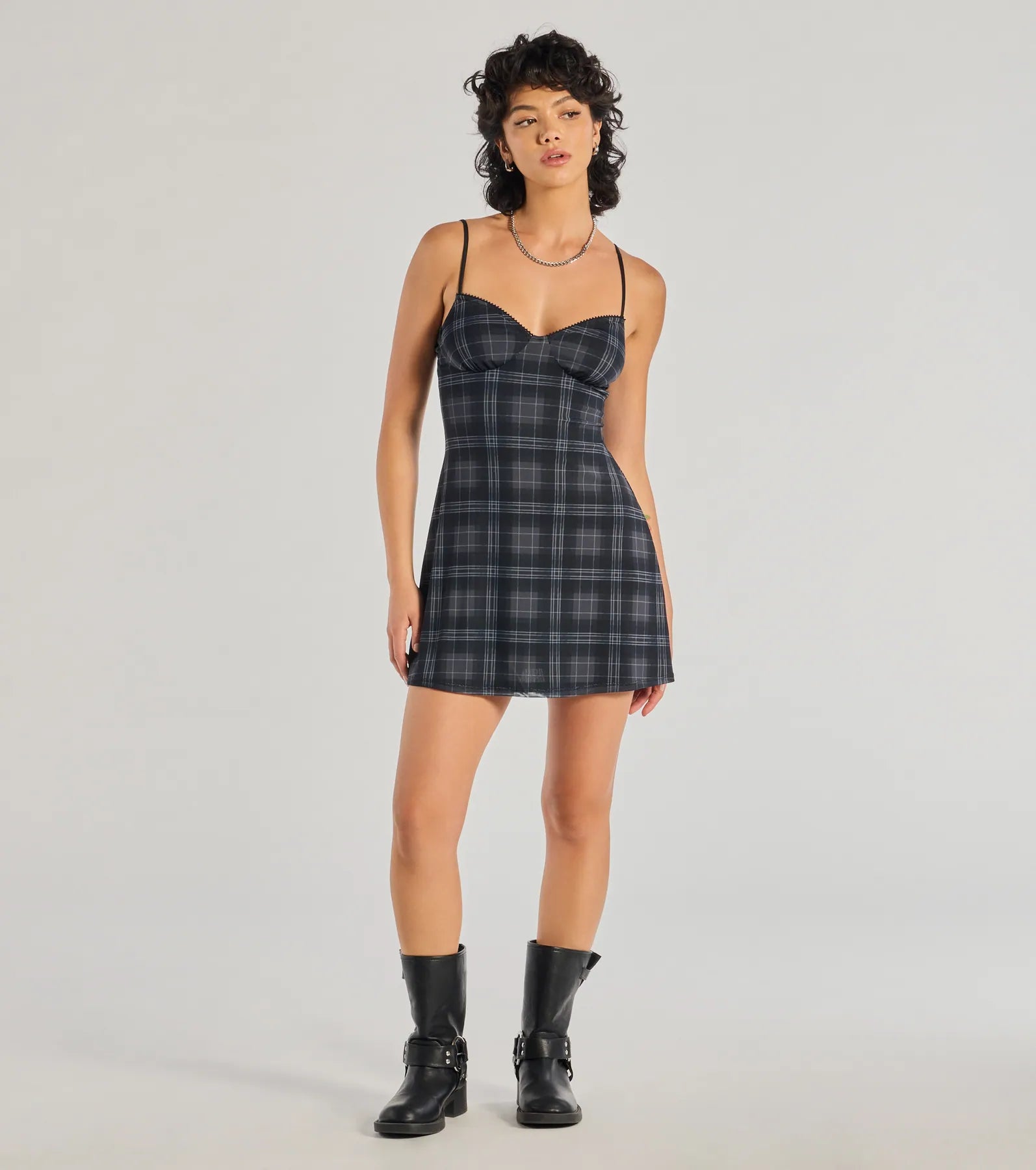 Ultimate Plaid Mood Sleeveless A-Line Mini Dress