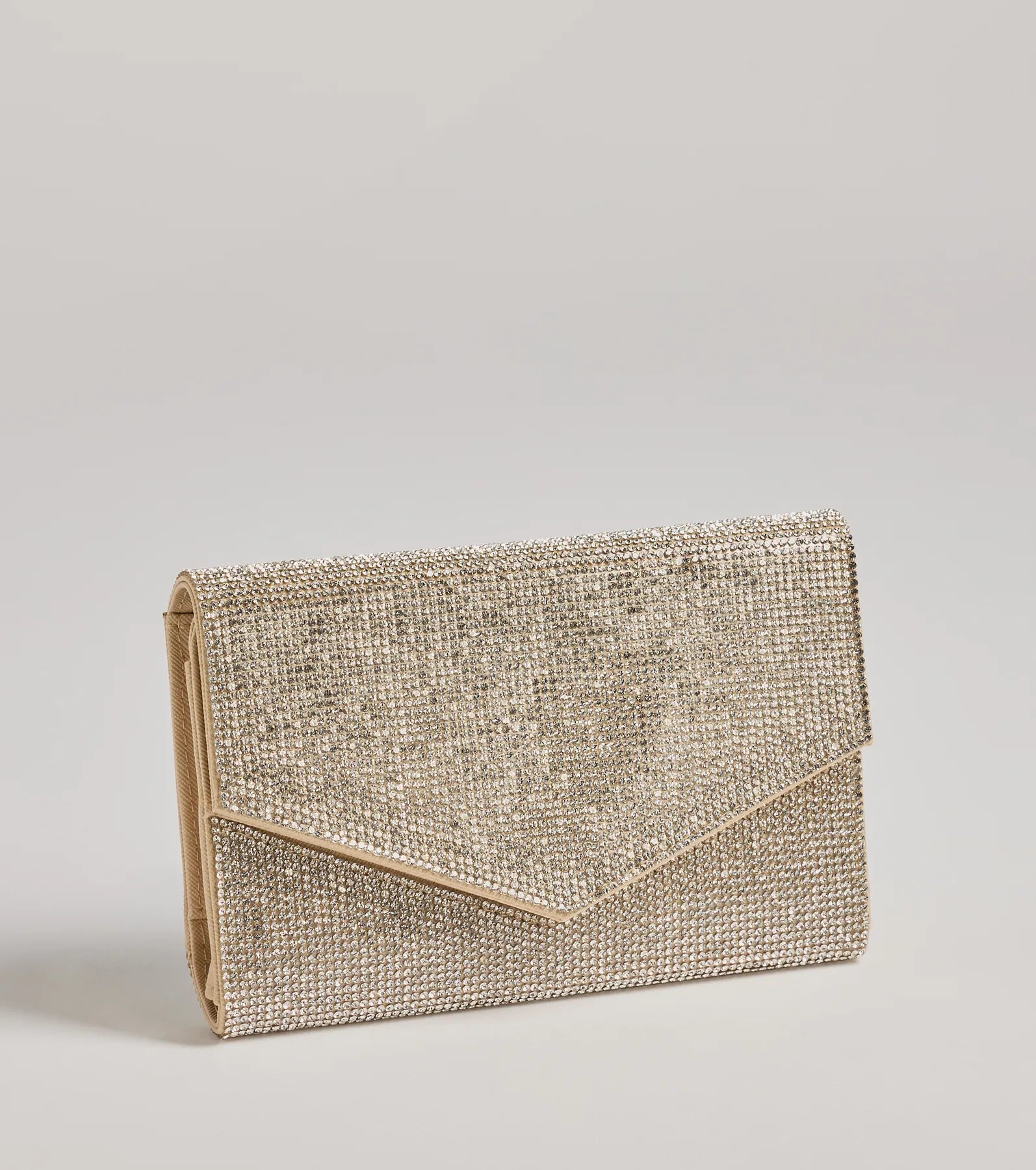 Premium Sparkle Rhinestone Envelope Clutch with Detachable Strap