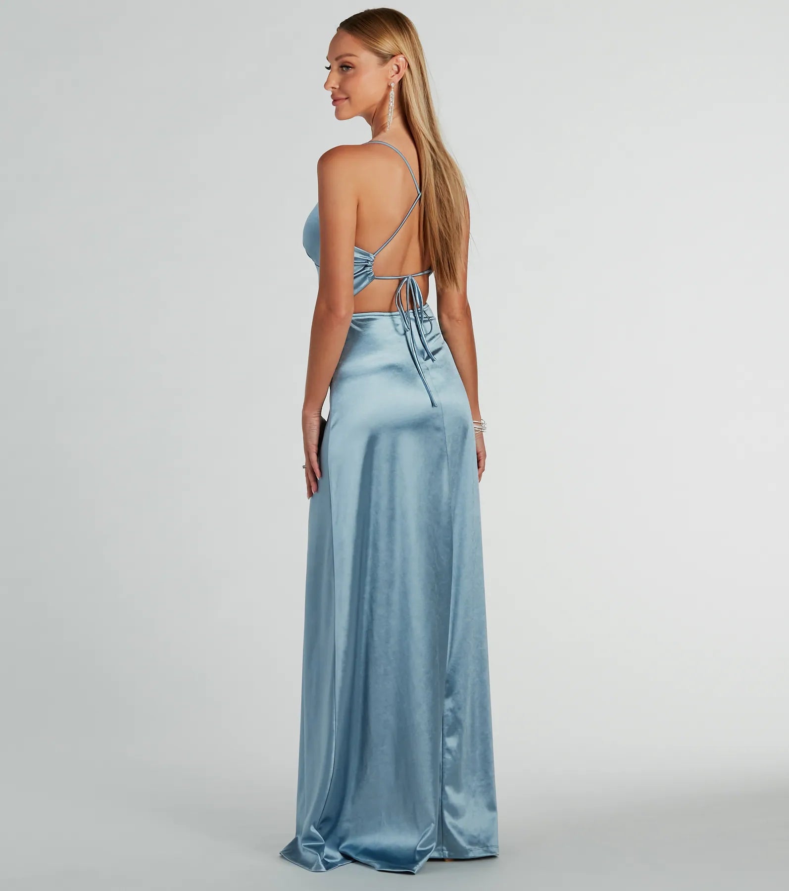 Laurel Luxe Lace-Up Satin Formal Gown